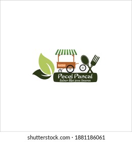 Culinary food logo. Indonesian pecel food logo on white background