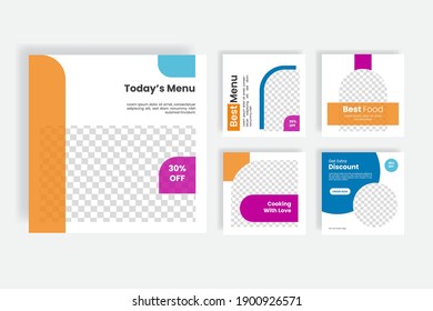 Culinary food social media post template banner. Vector illustration EPS 10
