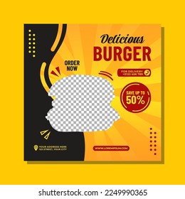 Culinary Food Social Media Post Template. Vector illustration