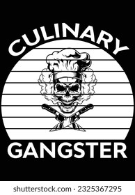 Culinary gangster vector art design, eps file. design file for t-shirt. SVG, EPS cuttable design file