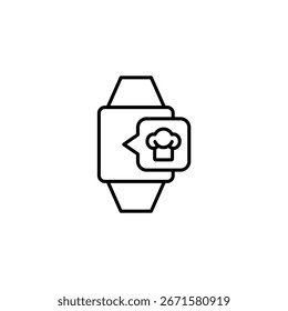 Culinary Guidance Via Smartwatch Interface With Chef Icon Suggesting Recipes