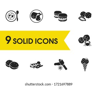 Culinary icons set with california, vermont, maryland elements. Set of culinary icons and syrup on snow concept. Editable vector elements for logo app UI design.