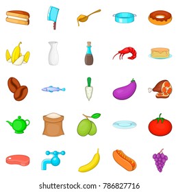 Culinary icons set. Cartoon set of 25 culinary vector icons for web isolated on white background
