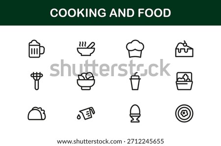 Culinary and Kitchen Essentials Line Icon Pack — Modern Minimal Vector Collection