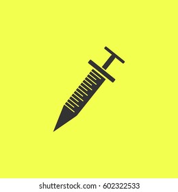 Culinary kitchen syringe icon flat. 