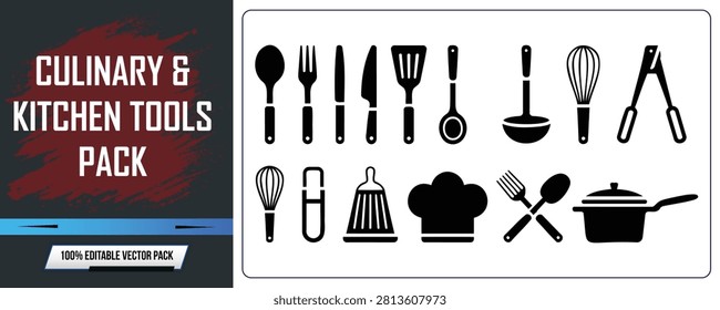 Culinary Kitchen Tools Pack Vector Illustration Template