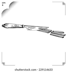 Culinary knife cut julienne food. Cooking steps. Methods of Cooking. Slicing food into cubes. Process of cookery. Eps 8