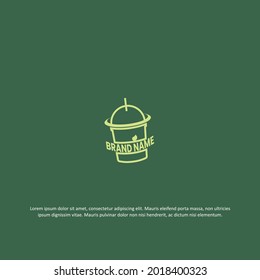 Culinary logo in the form of a glass with a unique combination of planetary orbits suitable for cold drinks business