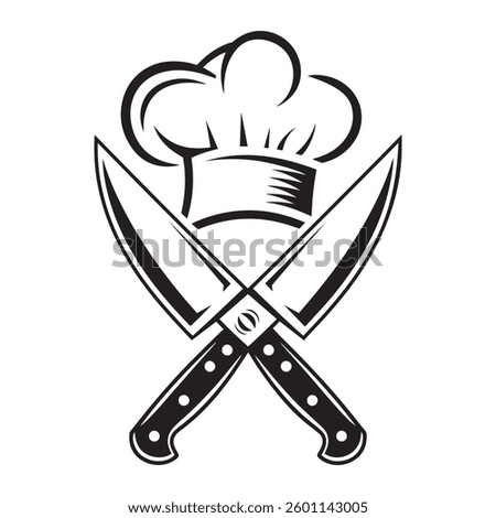 Culinary Mastery Emblem Chef's Hat Crossed Knives Logo