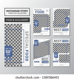 Culinary Menu Social Media Story Template. EPS 10