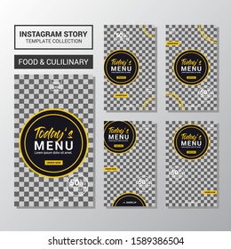 Culinary Menu Social Media Story Template. EPS 10