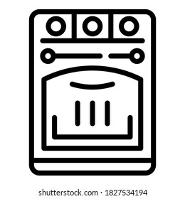 Kochofensymbol. Outline-Kochofen, Vektorsymbol für Webdesign einzeln auf weißem Hintergrund