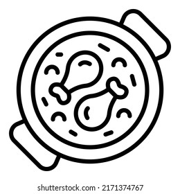 Culinary paella icon outline vector. Spanish food. Rice course