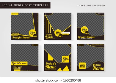 culinary sale set social media post design template. Editable Post Template Social Media  Banners minimal for Digital Marketing. Promo Brand Fashion. Stories. Streaming. Vector Illustration