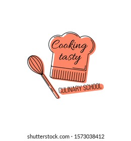 Culinary school logo template. Vector illustration for design and web.