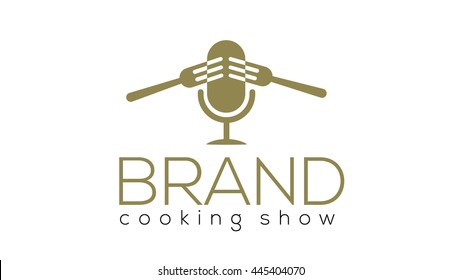 Culinary Show Vector Logo Template. Gourmet Tv Show, Blog Or Radio Show Logo