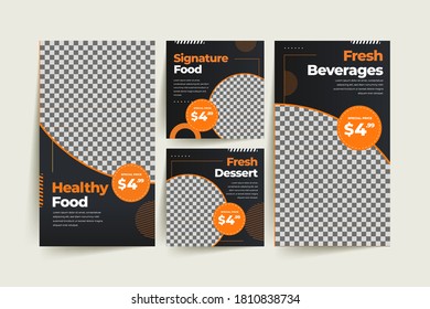vector premium de plantilla de publicación en redes sociales culinarias