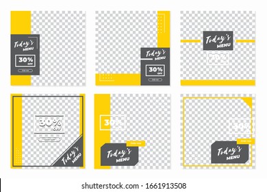 Culinary social media post templates. Vector illustration EPS 10