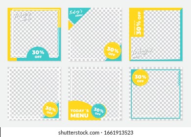 Culinary social media post templates. Vector illustration EPS 10