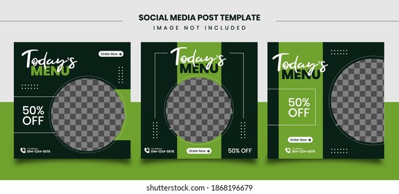 Culinary social media post templates, fit for restaurant