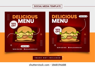 Culinary social media post templates, fit for restaurant
