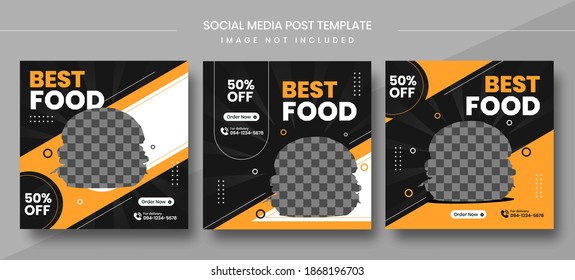 Culinary social media post templates, fit for restaurant