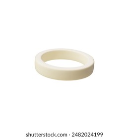 Culinary vector 3D art featuring a round onion ring. Displays a realistic onion segment on a simple isolated background. Natural ingredient. Healthy eating and vegetarianism. Food concepts.