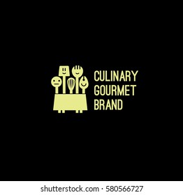 Culinary vector logo design template. Gourmet or Chef sign, symbol (icon, label)