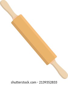 Culinary wooden rolling pins, illustration, vector on a white background.