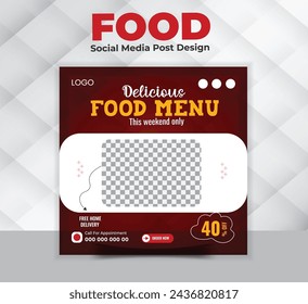A picture for a culinary-themed social media banner. a square-shaped hamburger image that may be used in social media posts.