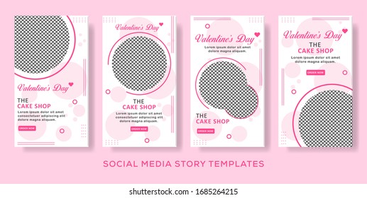 Cullinary Valentine's Day story template collection Vector