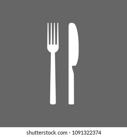 Cultery icon, knife fork spoon sign. Flat design, vector illustration.