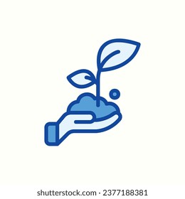 cultivate blue icon, isolated icon in light background, perfect for website, blog, logo, graphic design, social media, UI, mobile app