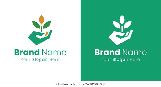 Cultivating growth with care and sustainability modern agriculture business logo design