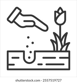 Cultivating Outline Icon Vector Illustration