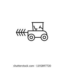 cultivating tractor icon. Element of construction machine icon for mobile concept and web apps. Thin line cultivating tractor icon can be used for web and mobile on white background