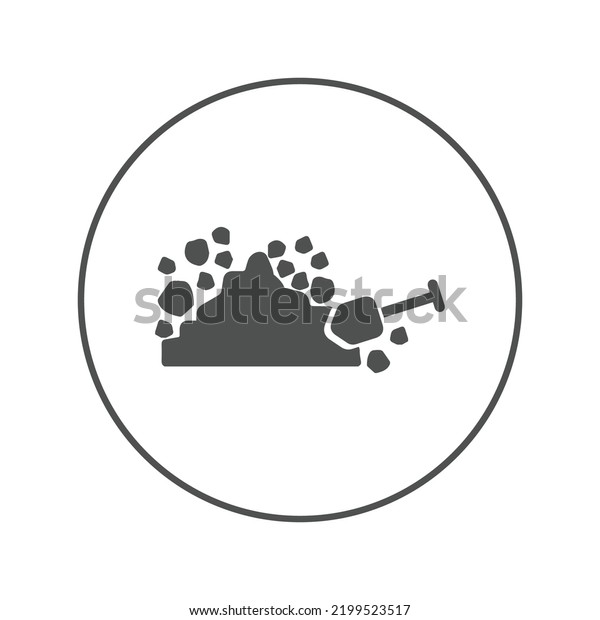 Cultivation Digging Shovel Mud Icon Circle Stock Vector (Royalty Free ...