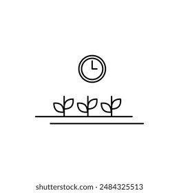 Cultivation time line icon. simple flat black trendy style illustration on white background..eps