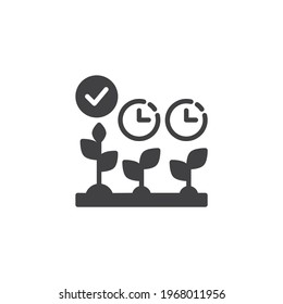 Cultivation time vector icon. filled flat sign for mobile concept and web design. Crop growing time glyph icon. Symbol, logo illustration. Vector graphics