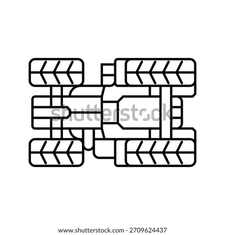 cultivation tractor below line icon vector. cultivation tractor below sign. isolated contour symbol black illustration