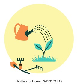 Cultivation vector illustration. Modern flat vector illustration in solid colors with agriculture theme.