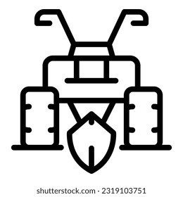 Cultivator equipment icon outline vector. Farm tractor. Machinery harvest