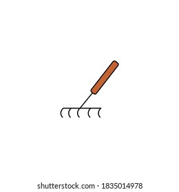 Cultivator icon. Farm and agriculture icon. Simple, flat, outline, color.