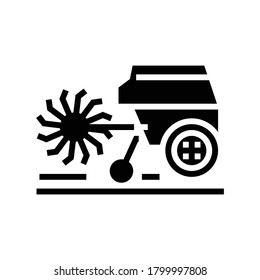 cultivator machine glyph icon vector. cultivator machine sign. isolated contour symbol black illustration