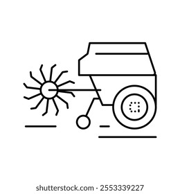 cultivador máquina linha ícone vetor. cultivador máquina sinal. isolado contorno símbolo ilustração preta