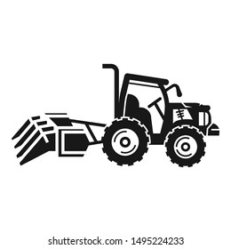 Cultivator tractor icon. Simple illustration of cultivator tractor vector icon for web design isolated on white background