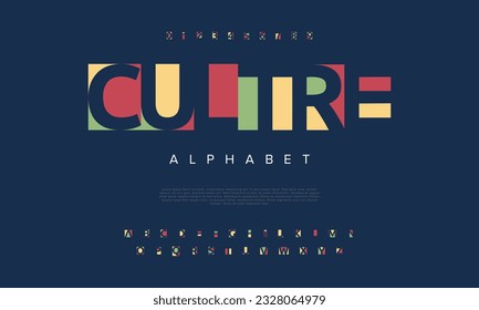 Cultre abstract digital technology logo font alphabet. Minimal modern urban fonts for logo, brand etc. Typography typeface uppercase lowercase and number. vector illustration