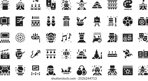 Cultural activities icons High-Quality Vector Icons Collection with Editable Stroke. Ideal for Professional and Creative Projects.