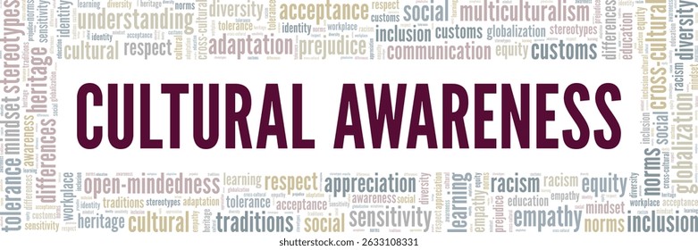 Cultural Awareness word cloud conceptual design isolated on white background.