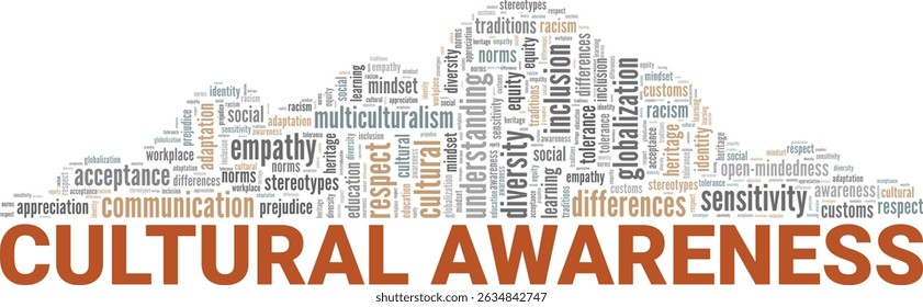 Cultural Awareness word cloud conceptual design isolated on white background.